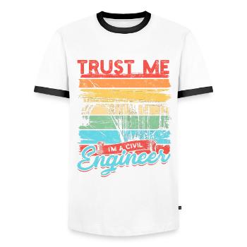 Bridge Engineer - Men's Ringer Shirt - white/black - Front - AI Model Female 172 light (172cm) & AI Model Male 178 dark (178cm)