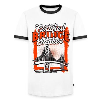 Bridge Engineer Certified Bridge Maker - Men's Ringer Shirt - white/black - Front - AI Model Female 172 light (172cm) & AI Model Male 178 dark (178cm)