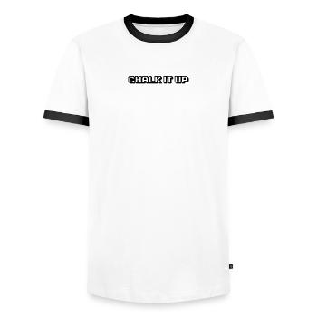 Billiards - Chalk It Up - Men's Ringer Shirt - white/black - Front - AI Model Female 172 light (172cm) & AI Model Male 178 dark (178cm)