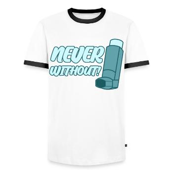 Wheezing Asthmatic Asthma Inhaler - Männer Kontrast-T-Shirt - Weiß/Schwarz - Vorne - AI Model Female 172 light (172cm) & AI Model Male 178 dark (178cm)