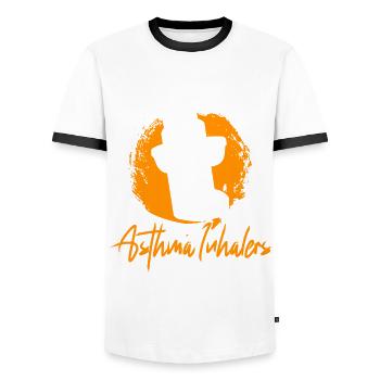 Asthma Inhaler Asthmatics Asthmatic - Männer Kontrast-T-Shirt - Weiß/Schwarz - Vorne - AI Model Female 172 light (172cm) & AI Model Male 178 dark (178cm)