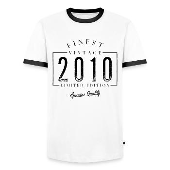 Meilleur millésime 2010 Millésime 2010 Anniversaire Anniversaire - T-shirt contrasté Homme - blanc/noir - Devant - AI Model Female 172 light (172cm) & AI Model Male 178 dark (178cm)