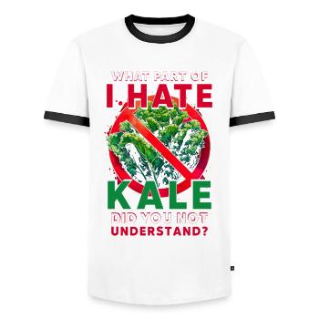 Kale Hater - Men's Ringer Shirt - white/black - Front - AI Model Female 172 light (172cm) & AI Model Male 178 dark (178cm)