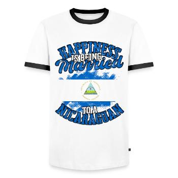 Nicaragua Nicaragic - T-shirt contrasté Homme - blanc/noir - Devant - AI Model Female 172 light (172cm) & AI Model Male 178 dark (178cm)