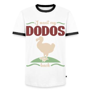Dodo Dodos - T-shirt contrasté Homme - blanc/noir - Devant - AI Model Female 172 light (172cm) & AI Model Male 178 dark (178cm)