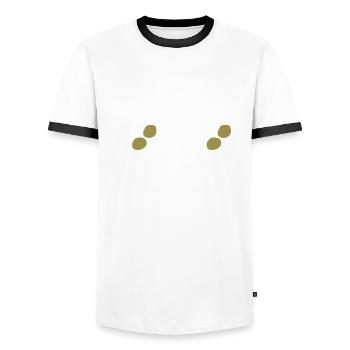 Olives with Martini - Men's Ringer Shirt - white/black - Front - AI Model Female 172 light (172cm) & AI Model Male 178 dark (178cm)