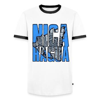 Nicaragua Nicaragic - T-shirt contrasté Homme - blanc/noir - Devant - AI Model Female 172 light (172cm) & AI Model Male 178 dark (178cm)