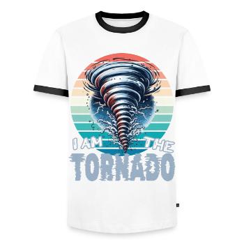 Tornado Tempête Tourbillon Je suis la tornade - T-shirt contrasté Homme - blanc/noir - Devant - AI Model Female 172 light (172cm) & AI Model Male 178 dark (178cm)