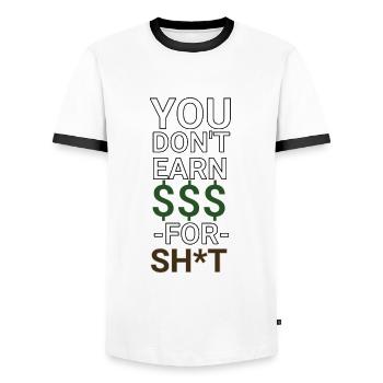 Travailleur autonome | Indépendant en tant qu’entrepreneur - T-shirt contrasté Homme - blanc/noir - Devant - AI Model Female 172 light (172cm) & AI Model Male 178 dark (178cm)