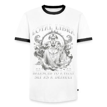 Horoscope Balance Loyal Balance - T-shirt contrasté Homme - blanc/noir - Devant - AI Model Female 172 light (172cm) & AI Model Male 178 dark (178cm)