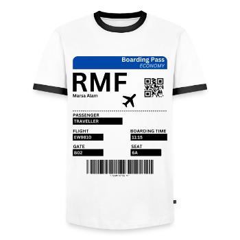 Marsa Alam Ägypten Flugticket Urlaub Idee - Männer Kontrast-T-Shirt - Weiß/Schwarz - Vorne - AI Model Female 172 light (172cm) & AI Model Male 178 dark (178cm)