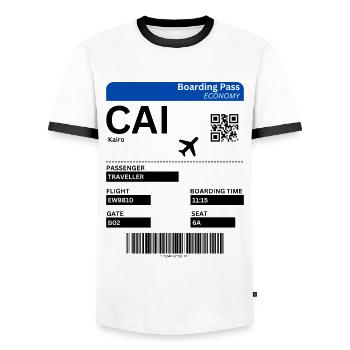 Cairo Ägypten Flugticket Kairo Urlaub Idee - Männer Kontrast-T-Shirt - Weiß/Schwarz - Vorne - AI Model Female 172 light (172cm) & AI Model Male 178 dark (178cm)