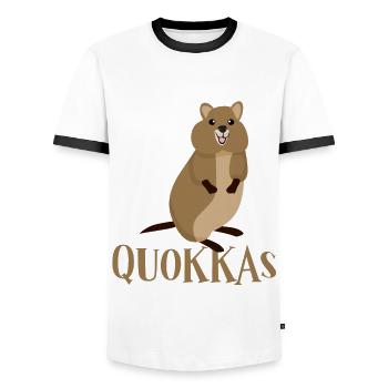 Quokkas Sunshine Quokka - Männer Kontrast-T-Shirt - Weiß/Schwarz - Vorne - AI Model Female 172 light (172cm) & AI Model Male 178 dark (178cm)