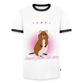 Quokka - Männer Kontrast-T-Shirt - Weiß/Schwarz - Vorne - AI Model Female 172 light (172cm) & AI Model Male 178 dark (178cm)
