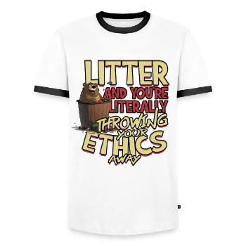 Environmental Protection Environmentalist Climate Protection - Men's Ringer Shirt - white/black - Front - AI Model Female 172 light (172cm) & AI Model Male 178 dark (178cm)
