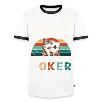 Poker players, card game lovers, - Men's Ringer Shirt - white/black - Front - AI Model Female 172 light (172cm) & AI Model Male 178 dark (178cm)