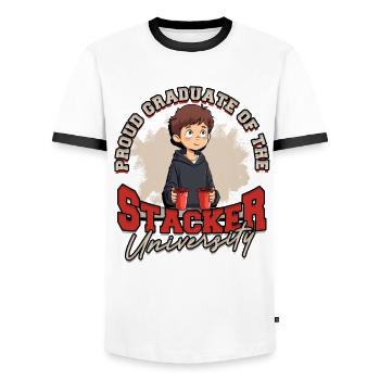 Cup Stacking Sport Stacking Speed Stacker - Männer Kontrast-T-Shirt - Weiß/Schwarz - Vorne - AI Model Female 172 light (172cm) & AI Model Male 178 dark (178cm)