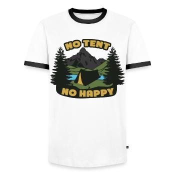 Camping Tents Outdoor Tent - Männer Kontrast-T-Shirt - Weiß/Schwarz - Vorne - AI Model Female 172 light (172cm) & AI Model Male 178 dark (178cm)