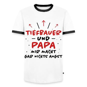 Tiefbauer Spruch Beruf Lustiges Tiefbauer Geschenk - Männer Kontrast-T-Shirt - Weiß/Schwarz - Vorne - AI Model Female 172 light (172cm) & AI Model Male 178 dark (178cm)