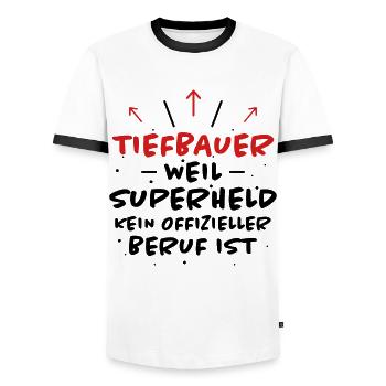 Tiefbauer Spruch Beruf Lustiges Tiefbauer Geschenk - Männer Kontrast-T-Shirt - Weiß/Schwarz - Vorne - AI Model Female 172 light (172cm) & AI Model Male 178 dark (178cm)