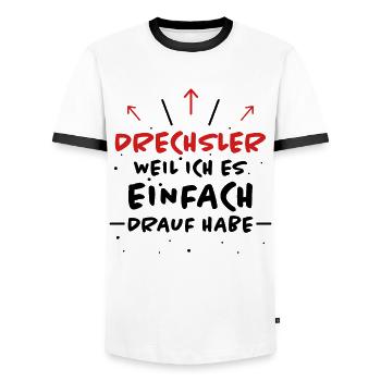Drechsler Spruch Job Lustiges Drechsler Geschenk - Männer Kontrast-T-Shirt - Weiß/Schwarz - Vorne - AI Model Female 172 light (172cm) & AI Model Male 178 dark (178cm)