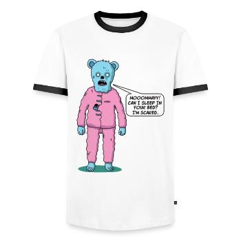 L’ours zombie mignon ne dort pas, a besoin de maman - T-shirt contrasté Homme - blanc/noir - Devant - AI Model Female 172 light (172cm) & AI Model Male 178 dark (178cm)