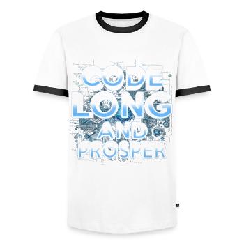 Robotics Engineer - Men's Ringer Shirt - white/black - Front - AI Model Female 172 light (172cm) & AI Model Male 178 dark (178cm)