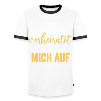 Ehe Ulmen Hochzeit 61 Jahre Verheiratet Hochzeitst - Männer Kontrast-T-Shirt - Weiß/Schwarz - Vorne - AI Model Female 172 light (172cm) & AI Model Male 178 dark (178cm)