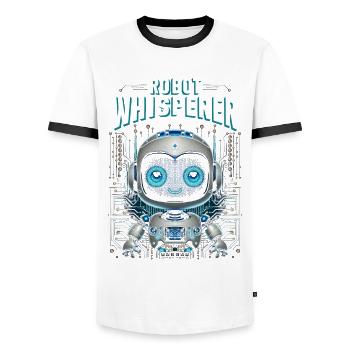 Robotik Ingenieur Robot Whisperer - Männer Kontrast-T-Shirt - Weiß/Schwarz - Vorne - AI Model Female 172 light (172cm) & AI Model Male 178 dark (178cm)