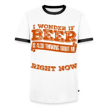 Brassage de bière Malt de bière artisanale - T-shirt contrasté Homme - blanc/noir - Devant - AI Model Female 172 light (172cm) & AI Model Male 178 dark (178cm)