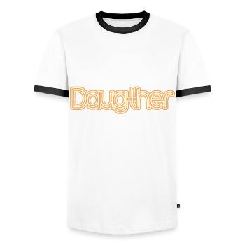 Father Dad Daughter Daughters - Men's Ringer Shirt - white/black - Front - AI Model Female 172 light (172cm) & AI Model Male 178 dark (178cm)