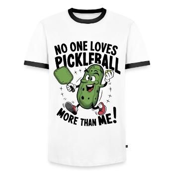 No One Loves Pickleball More Than Me - Männer Kontrast-T-Shirt - Weiß/Schwarz - Vorne - AI Model Female 172 light (172cm) & AI Model Male 178 dark (178cm)