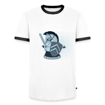 Chess Pawn-tastic - Men's Ringer Shirt - white/black - Front - AI Model Female 172 light (172cm) & AI Model Male 178 dark (178cm)