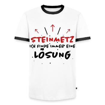 Steinmetz Spruch Beruf Lustiges Steinmetz Geschenk - Männer Kontrast-T-Shirt - Weiß/Schwarz - Vorne - AI Model Female 172 light (172cm) & AI Model Male 178 dark (178cm)