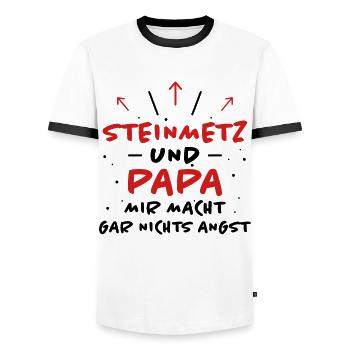 Steinmetz Spruch Beruf Lustiges Steinmetz Geschenk - Männer Kontrast-T-Shirt - Weiß/Schwarz - Vorne - AI Model Female 172 light (172cm) & AI Model Male 178 dark (178cm)