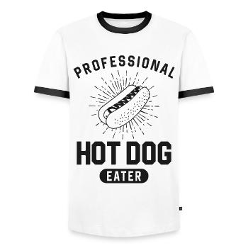 Hot Dog Adulte Professionnel Hot Dog - T-shirt contrasté Homme - blanc/noir - Devant - AI Model Female 172 light (172cm) & AI Model Male 178 dark (178cm)