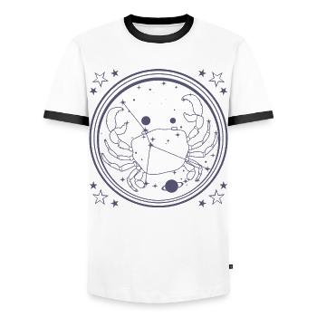 Star gazing - Men's Ringer Shirt - white/black - Front - AI Model Female 172 light (172cm) & AI Model Male 178 dark (178cm)