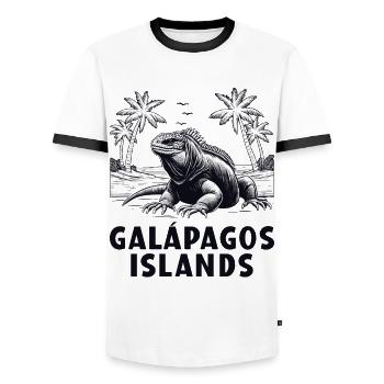 Galapagos Islands - Men's Ringer Shirt - white/black - Front - AI Model Female 172 light (172cm) & AI Model Male 178 dark (178cm)