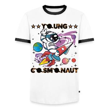 Young cosmonaut - Men's Ringer Shirt - white/black - Front - AI Model Female 172 light (172cm) & AI Model Male 178 dark (178cm)