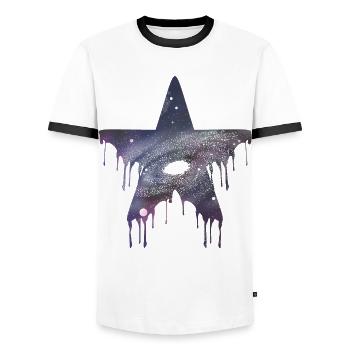 Star gazing - Men's Ringer Shirt - white/black - Front - AI Model Female 172 light (172cm) & AI Model Male 178 dark (178cm)
