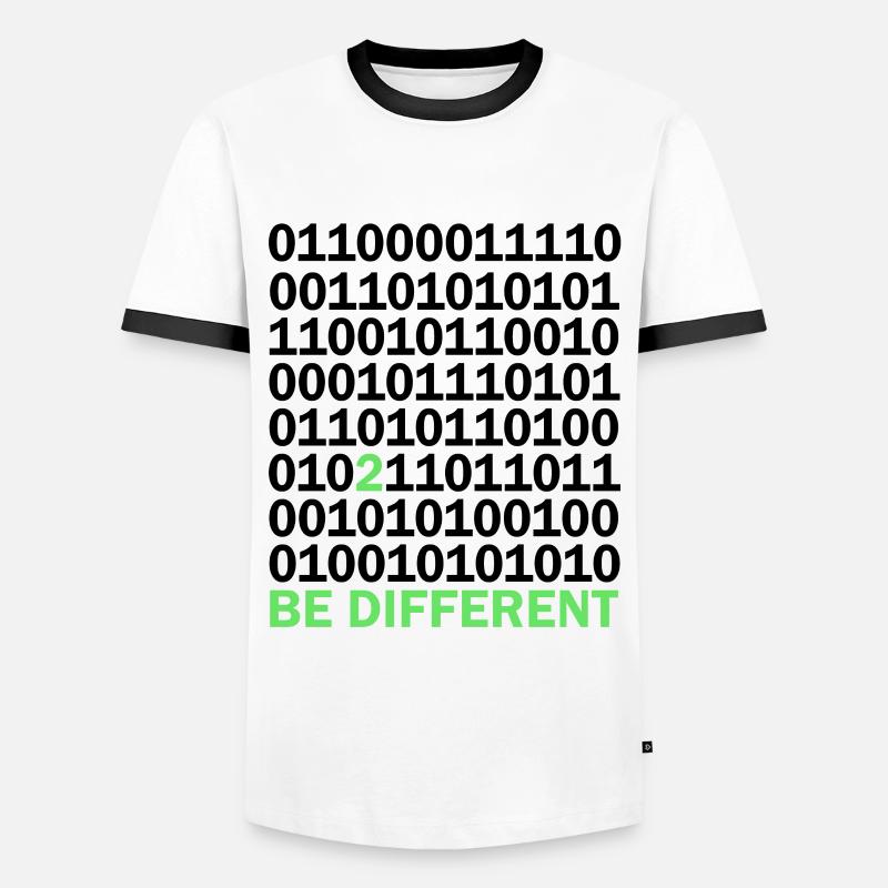 Be Different Binary Code Nerd Gift - Men's Ringer Shirt - white/black