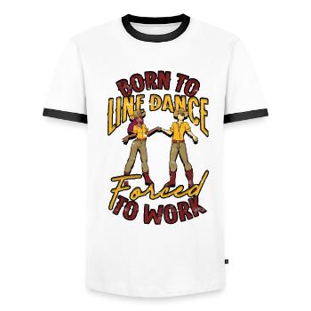 Line Dance Line Dancer Line Dancing - Men's Ringer Shirt - white/black - Front - AI Model Female 172 light (172cm) & AI Model Male 178 dark (178cm)