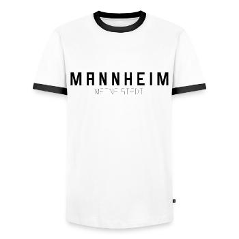 Mannheim Meine Stadt - Männer Kontrast-T-Shirt - Weiß/Schwarz - Vorne - AI Model Female 172 light (172cm) & AI Model Male 178 dark (178cm)