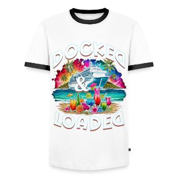 Croiseurs de croisière amarrés et chargés - T-shirt contrasté Homme - blanc/noir - Devant - AI Model Female 172 light (172cm) & AI Model Male 178 dark (178cm)