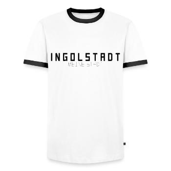 Ingolstadt Ma ville - T-shirt contrasté Homme - blanc/noir - Devant - AI Model Female 172 light (172cm) & AI Model Male 178 dark (178cm)
