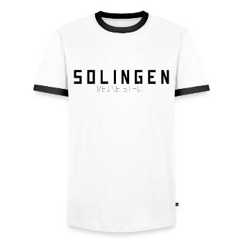 Solingen My City - Men's Ringer Shirt - white/black - Front - AI Model Female 172 light (172cm) & AI Model Male 178 dark (178cm)