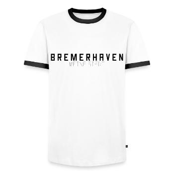 Bremerhaven Ma ville - T-shirt contrasté Homme - blanc/noir - Devant - AI Model Female 172 light (172cm) & AI Model Male 178 dark (178cm)