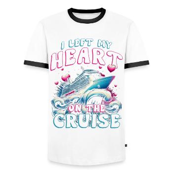 Croisé de croisière Crusader - T-shirt contrasté Homme - blanc/noir - Devant - AI Model Female 172 light (172cm) & AI Model Male 178 dark (178cm)