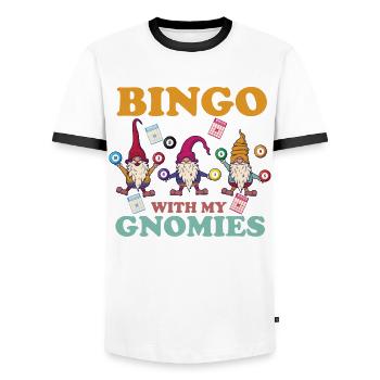 Bingo Mit Meinen Gnomies Lustiges Bingo - Männer Kontrast-T-Shirt - Weiß/Schwarz - Vorne - AI Model Female 172 light (172cm) & AI Model Male 178 dark (178cm)