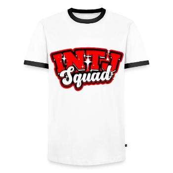 INTJ Squad Persönlichkeit Architekt - Männer Kontrast-T-Shirt - Weiß/Schwarz - Vorne - AI Model Female 172 light (172cm) & AI Model Male 178 dark (178cm)